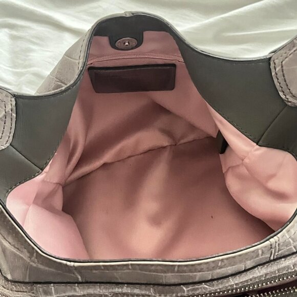 Coach Madison Maggie Bag In Embossed Crocodile Leather in Grey - Picture 6 of 6